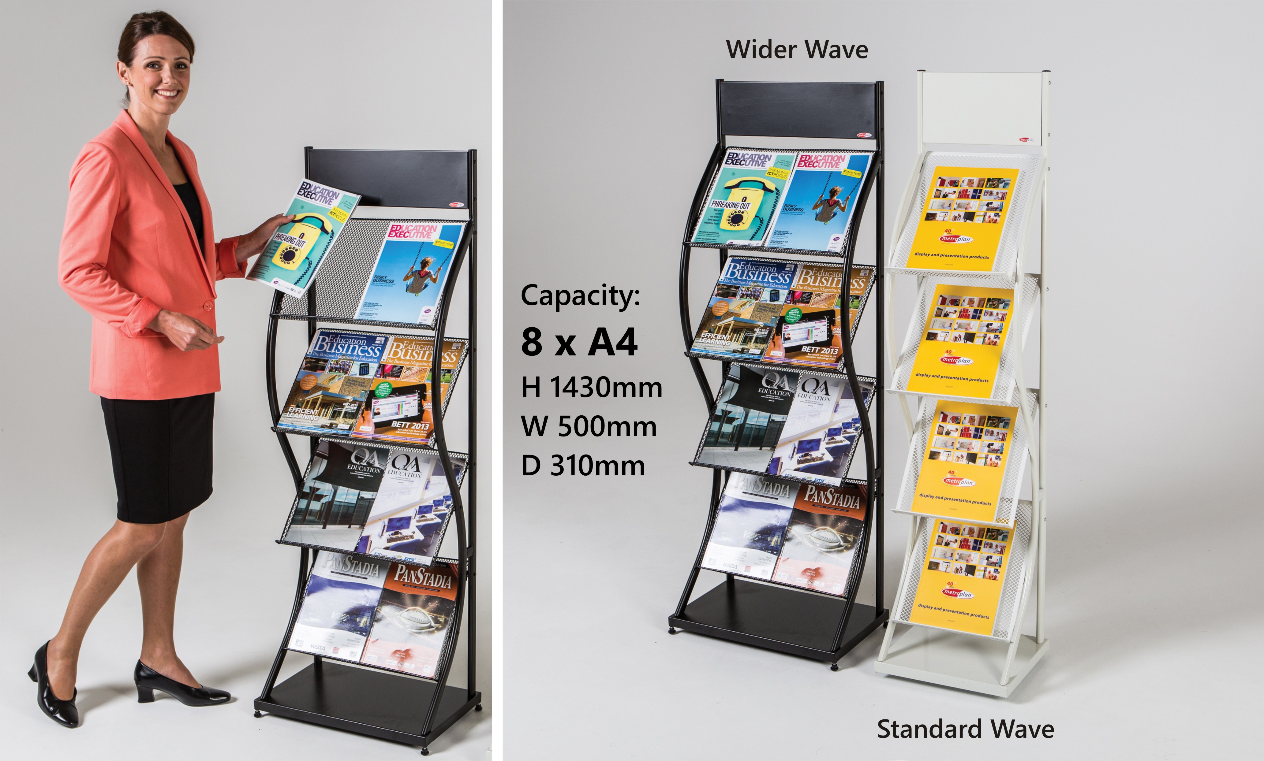 Wider Wave Freestanding Literature Dispenser